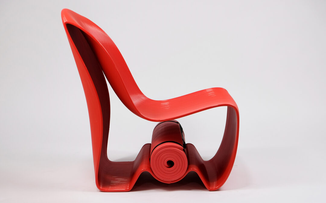 Red 3D printed chair